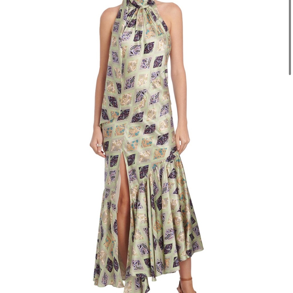 Cinq a sept diamond sea Melissa silk midi dress